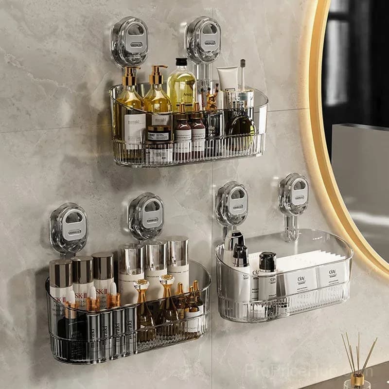 No-Drill Bathroom Suction Storage Box, Large Capacity - View 2