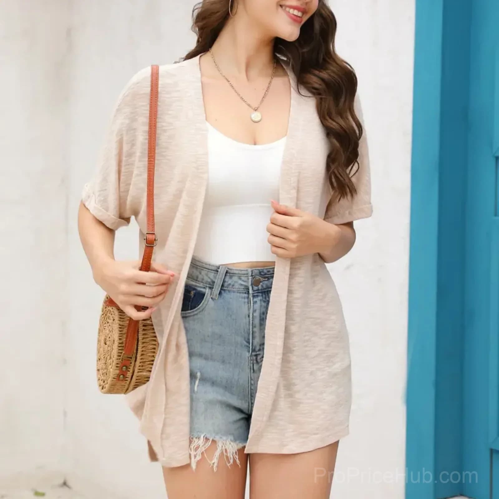 Solid Color Short-Sleeve Casual Jacket - View 9