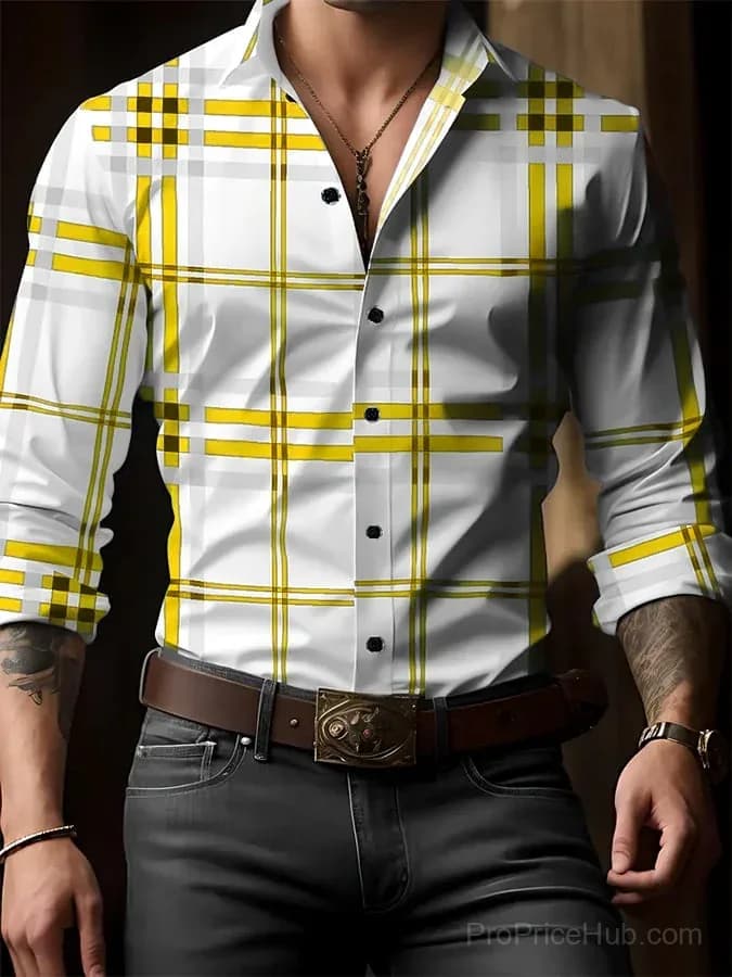 Men's Plaid Business Casual Shirt - View 6