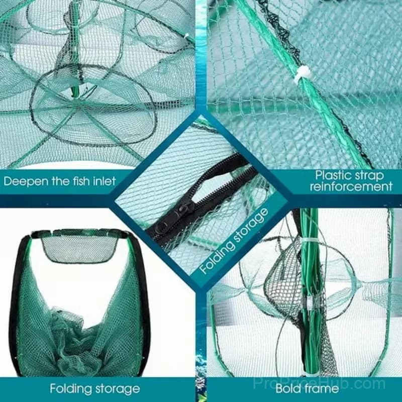 Auto-Foldable 6-Hole Fishing Trap Net, 72 x 28 cm - View 6