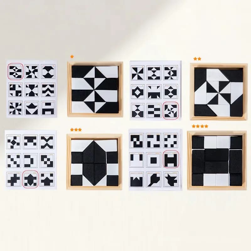 Hidden Building Blocks Puzzle Board Game Set A, 16 Blocks + 80 Cards - View 4