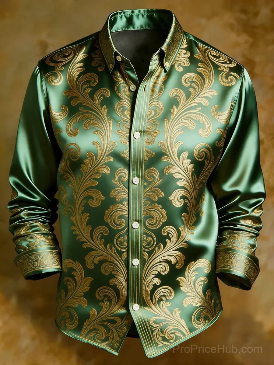 Men's Luxury Business Long-Sleeve Printed Shirt - Main