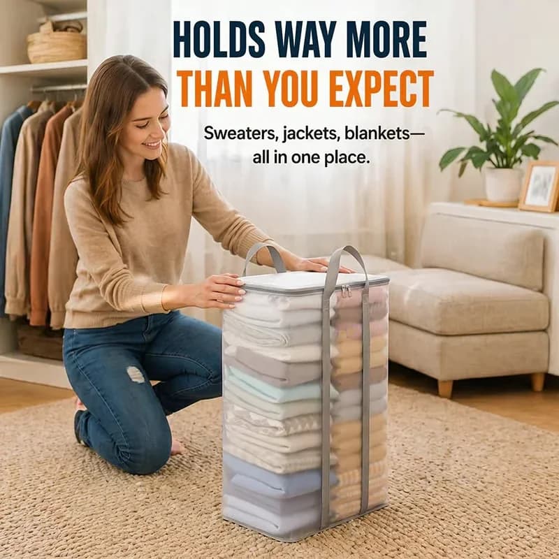 Large Extra-Strong Clear Plastic Storage Bag, Horizontal, 1 Pack - View 10