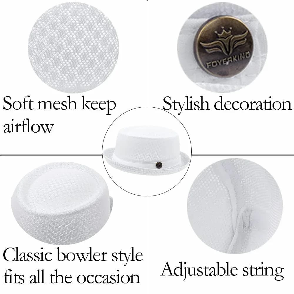 Summer Breathable Mesh Pork Pie Hat - Alt
