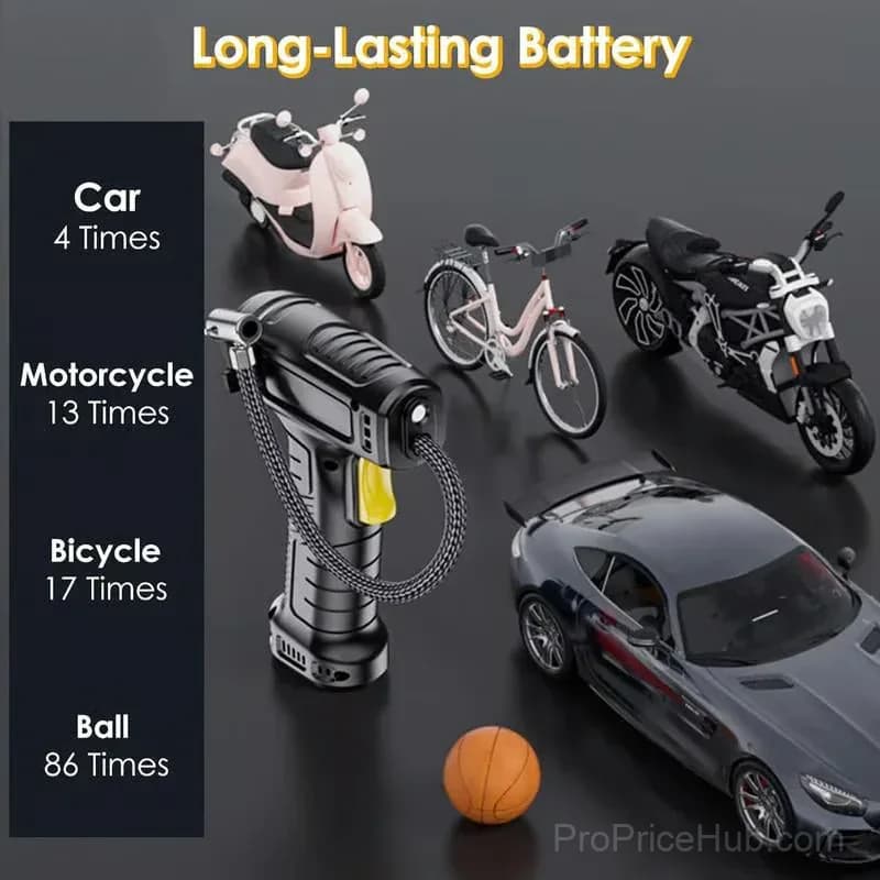 Portable Cordless Tire Air Compressor with Digital Display - View 4