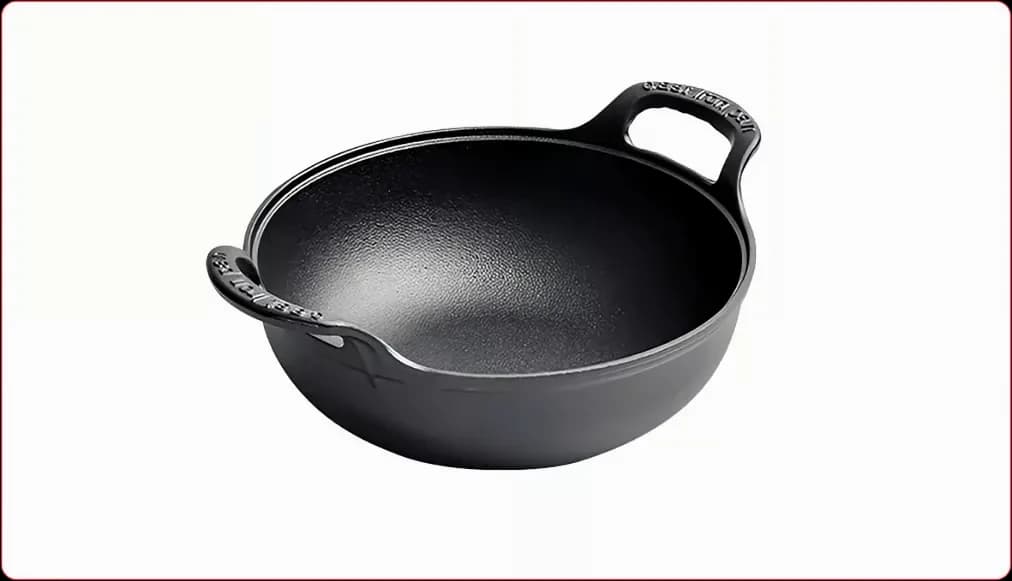 Uncoated Thick Iron Cooking Pot, 20 cm Diameter - Main