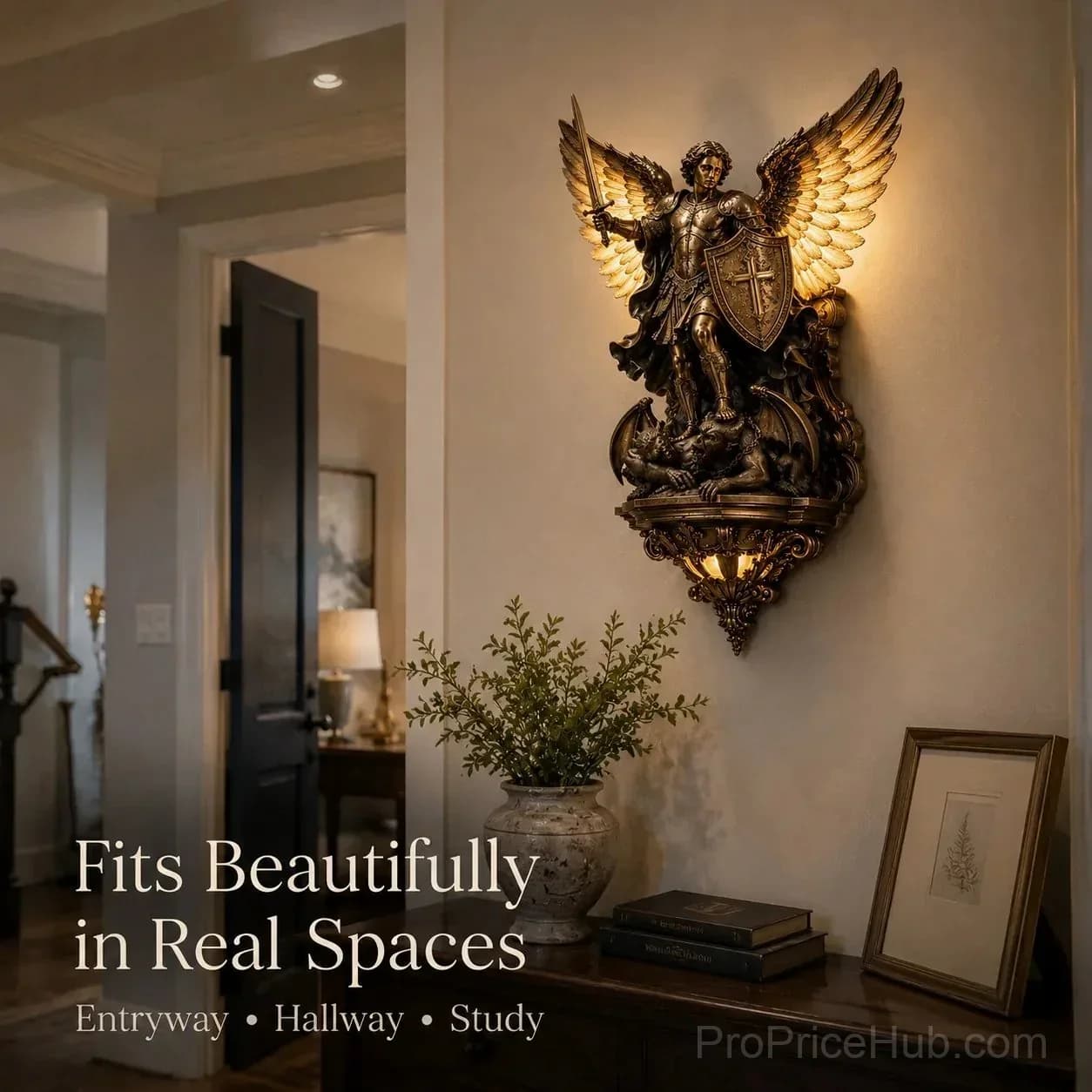 St. Michael Guardian Angel Wall Light - View 4