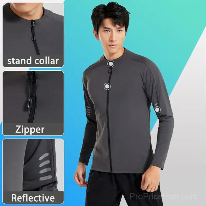 Quick-Drying Fitness Training Sports Suit, Black, Size M - View 3
