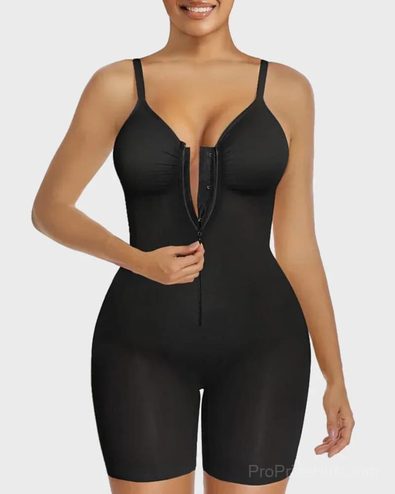 Tummy Control Zip-Up Ultra Stretch Shapewear Bodysuit - View 2