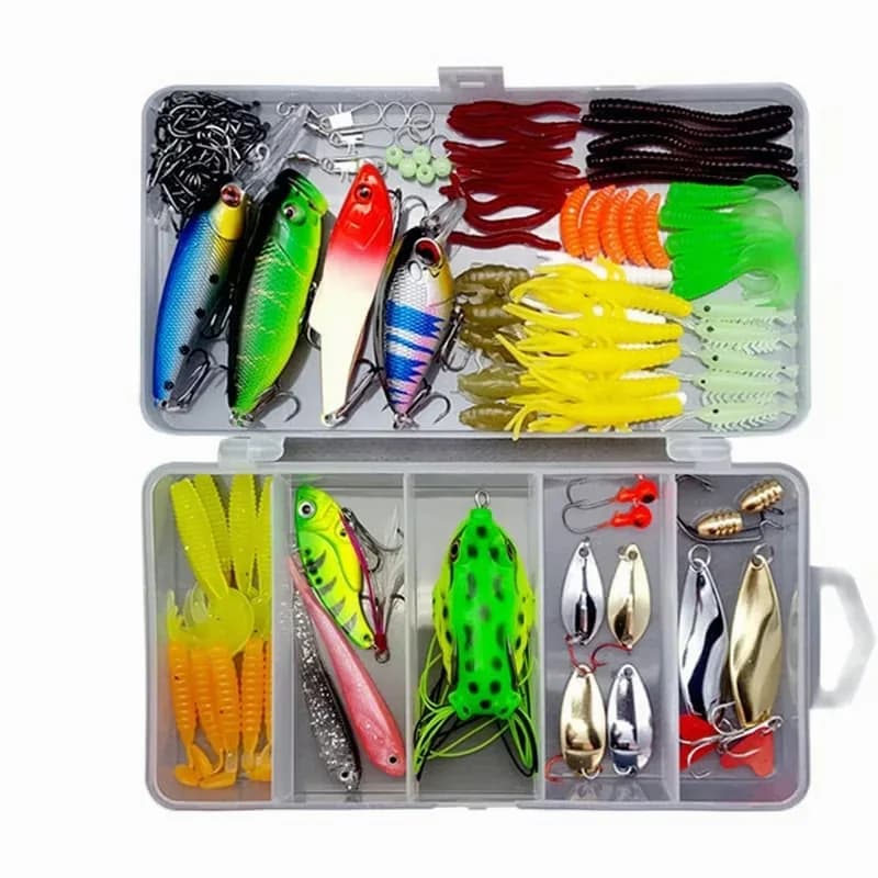 48-Piece Artificial Fishing Lure Kit, 100g - Alt