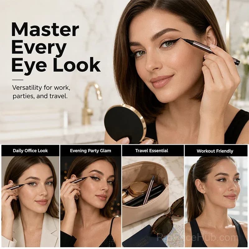 2-in-1 Waterproof Liquid Eyeliner Pen with Eraser Tip - View 7
