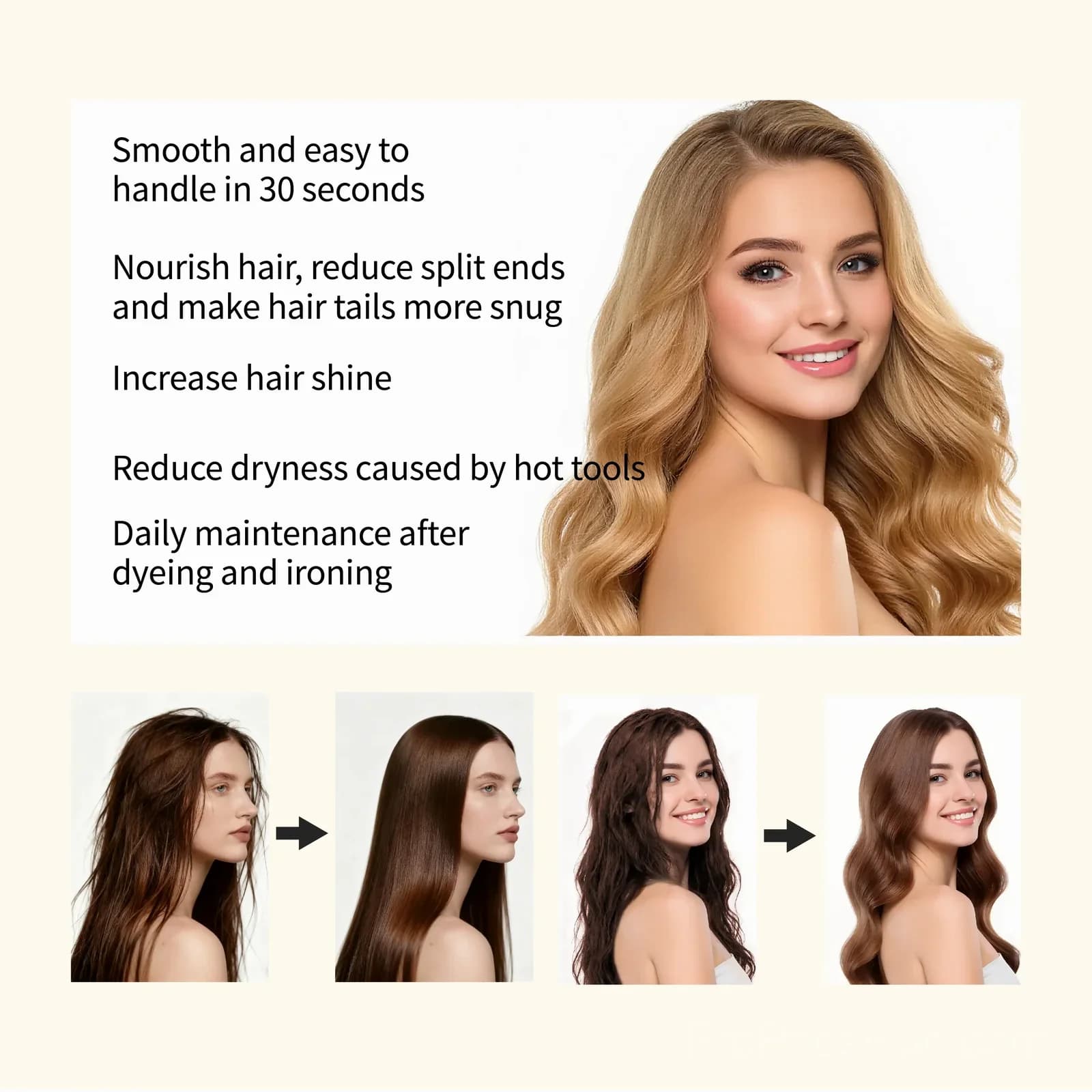 Argan & Coconut Hair Oil 100ml - Lightweight Non-Greasy Serum for Smooth Shine - View 5