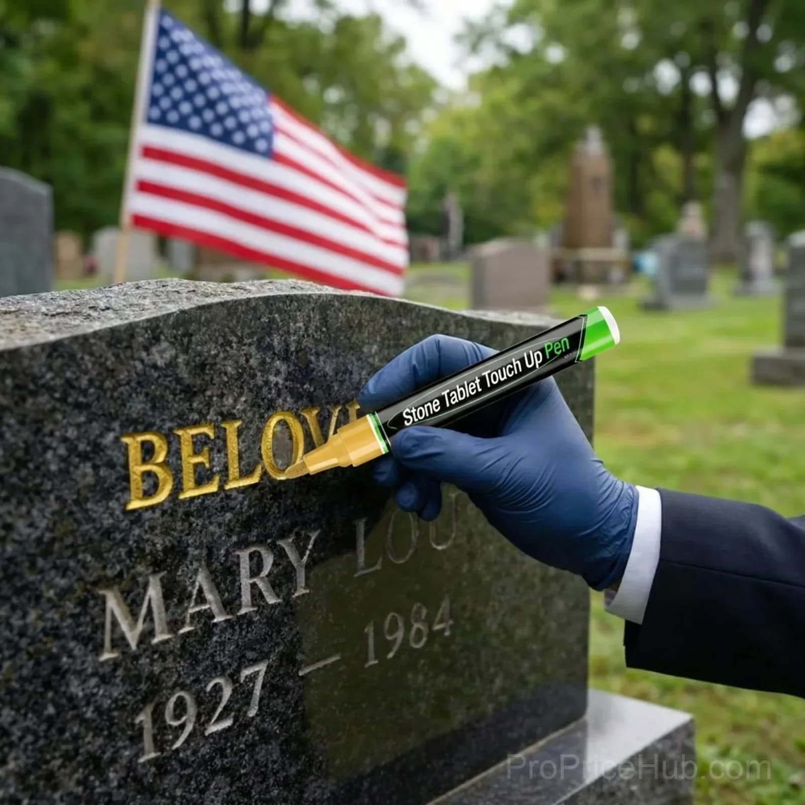 Gold Tombstone Marker Pen for Restoring Faded Grave Inscriptions - View 7