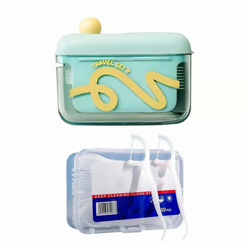 Automatic Pop-Up Dental Floss Dispenser Box, Pink - Alt