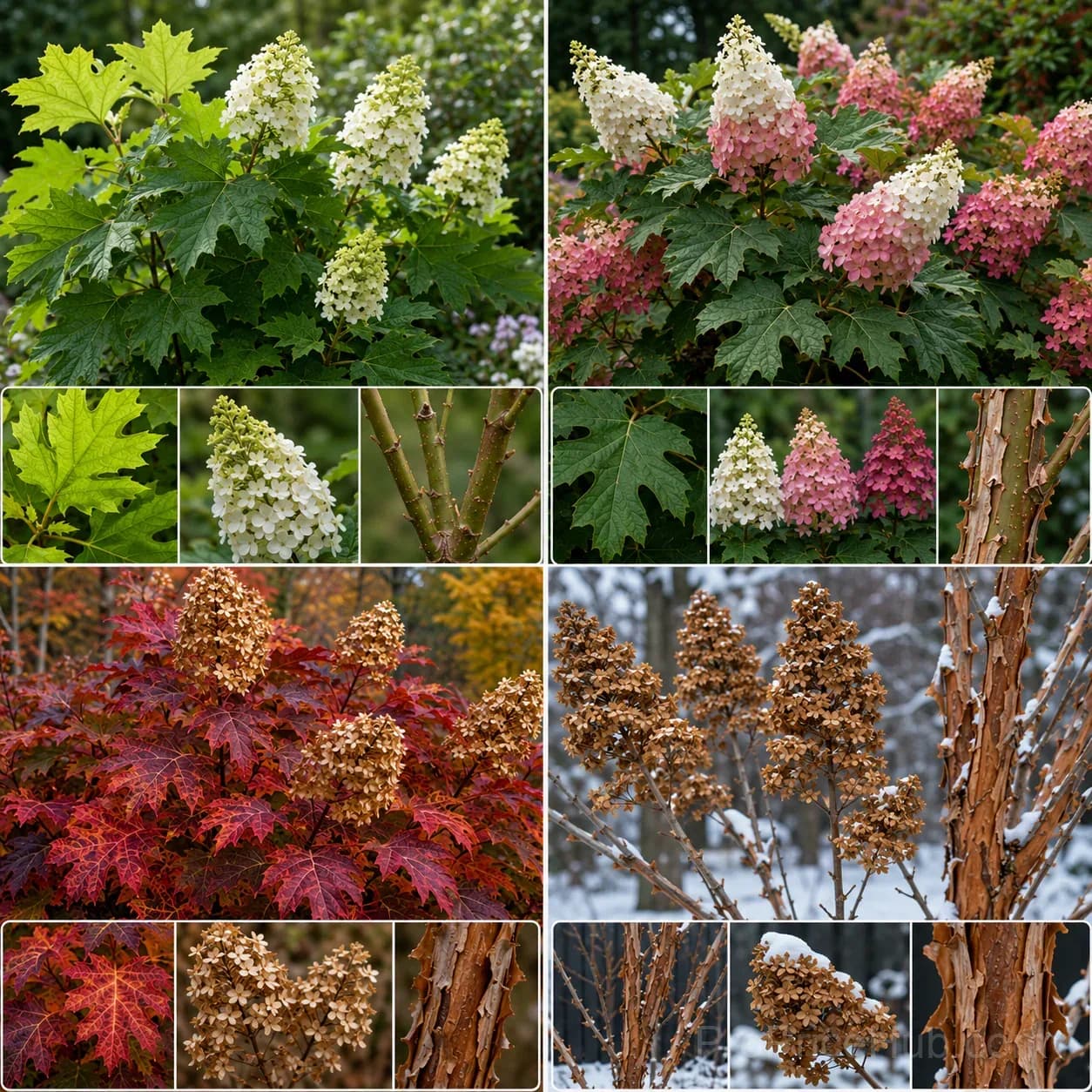 Oakleaf Hydrangea Seeds - Four Seasons of Changing Beauty - Alt