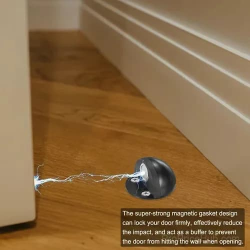 2-Pack Black Hidden Magnetic Door Stopper Holders, Stainless Steel - View 5