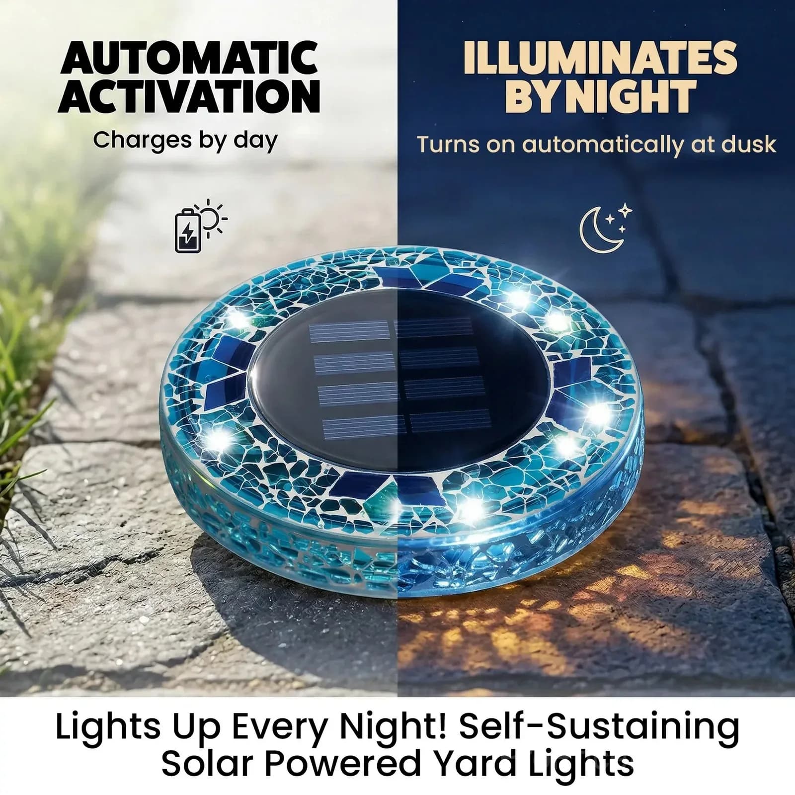 Solar Mosaic Disk Garden Lights - Main