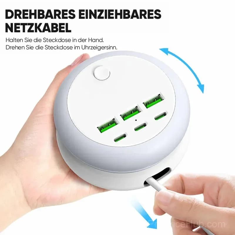 7-in-1 Expandable USB Charging Station with 8-Color Mood Light - View 4