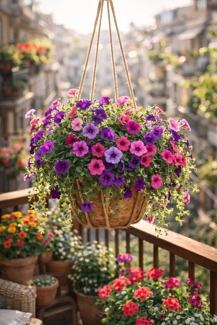 Artificial Daisy Hanging Basket - Low Maintenance Outdoor Silk Flower Planter for Patio & Garden - View 4