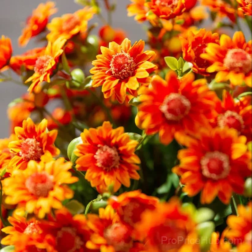 Artificial Outdoor Sunset Mums – UV-Resistant & Weatherproof - Alt