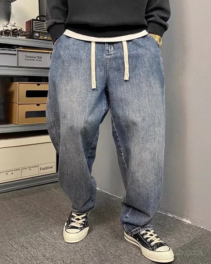 Big & Tall Men's Japanese Vintage Washed Jeans M-8XL - Alt