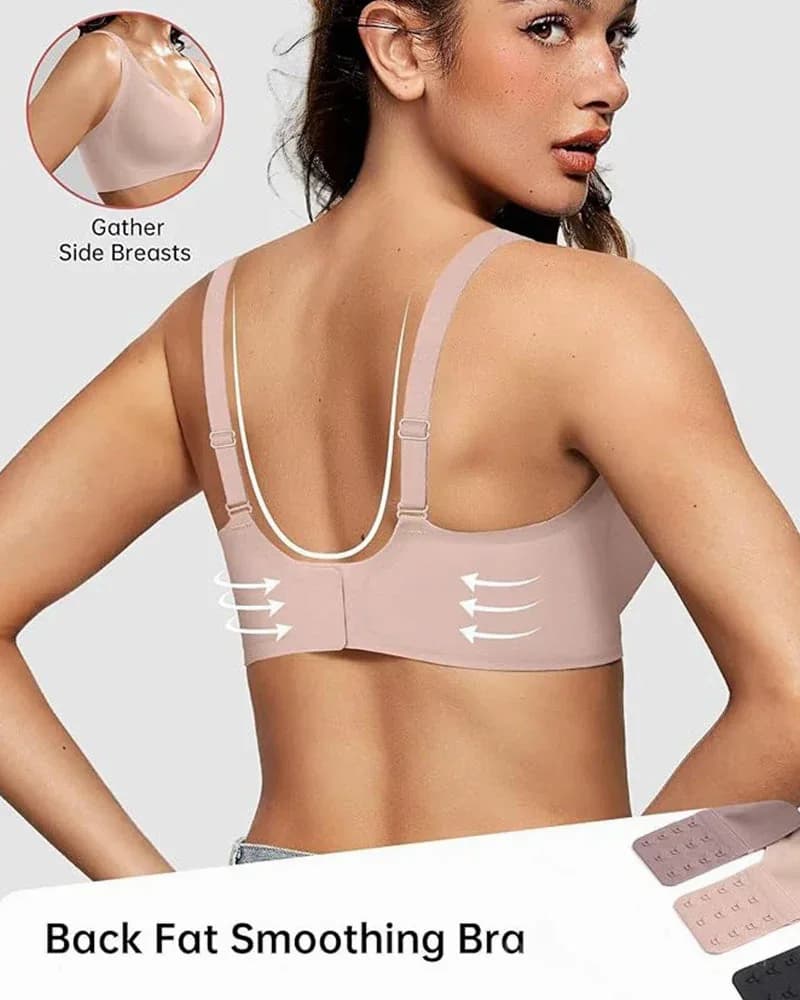 Seamless Deep V Push-Up Wireless Bra - View 7