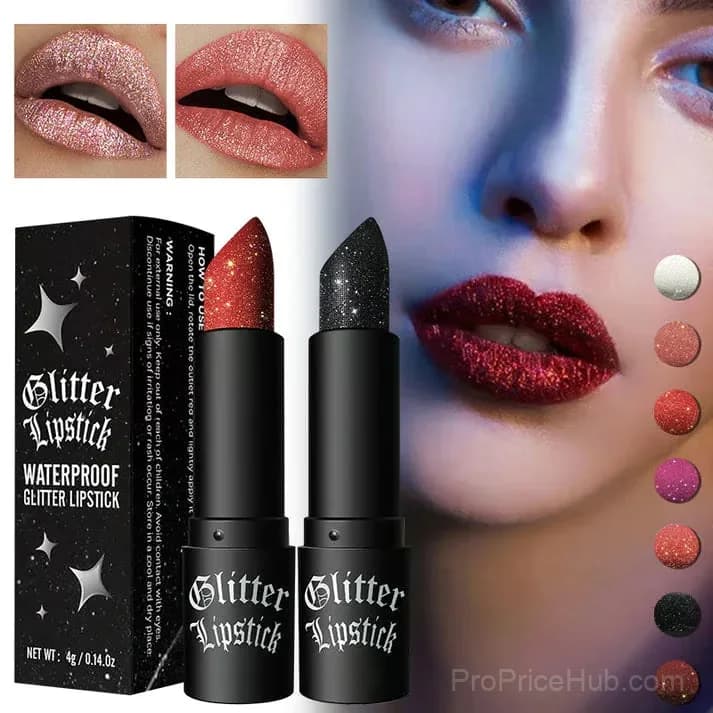 Matte Long-Lasting Lipstick with Fine Glitter - Shade 01 - Alt