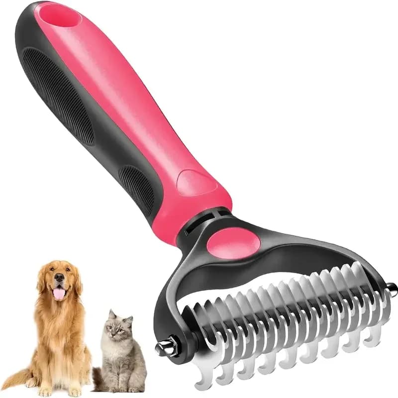 Double-Sided Undercoat Rake for Dogs and Cats – Shedding & Dematting Brush - Alt