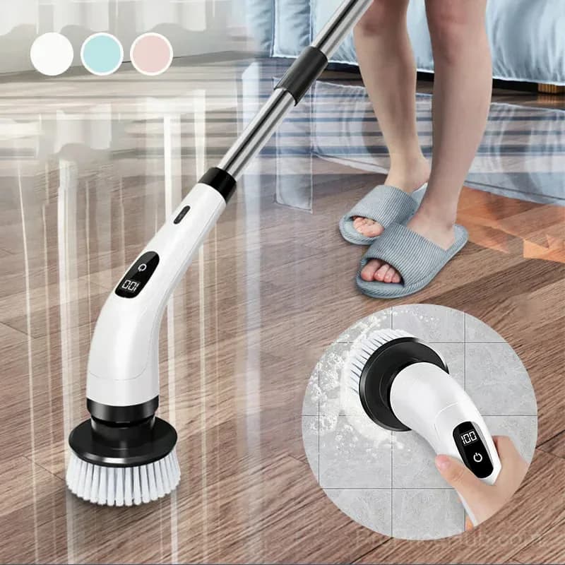 9-in-1 Electric Cleaning Brush, White, 1 Pack - View 2
