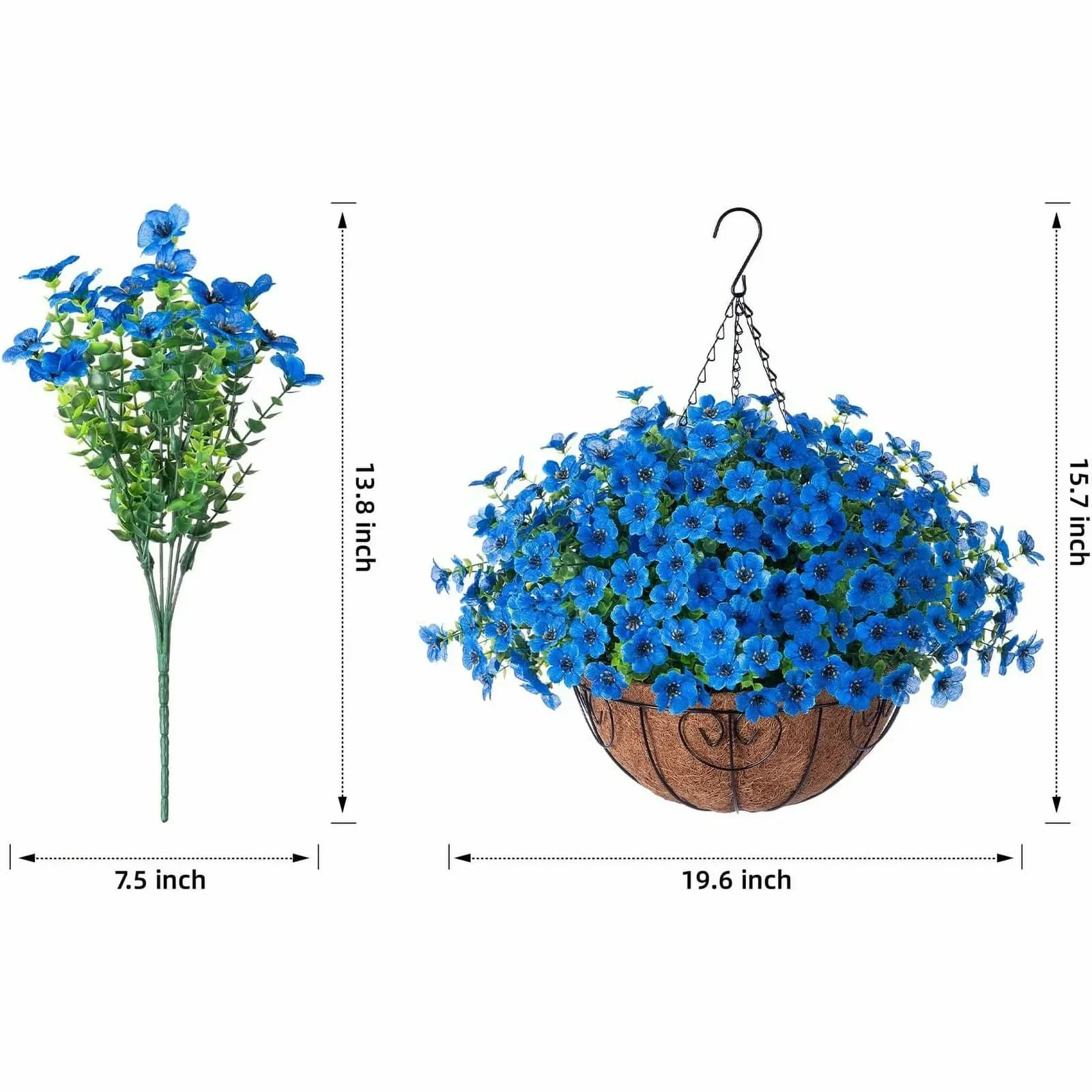 Artificial Daisy Hanging Basket - Low Maintenance Outdoor Silk Flower Planter for Patio & Garden - View 6