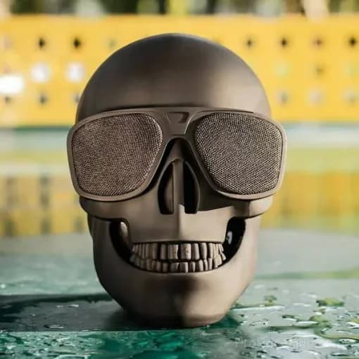 Skeleton Bluetooth Speaker, Black Frosted, Small - Alt