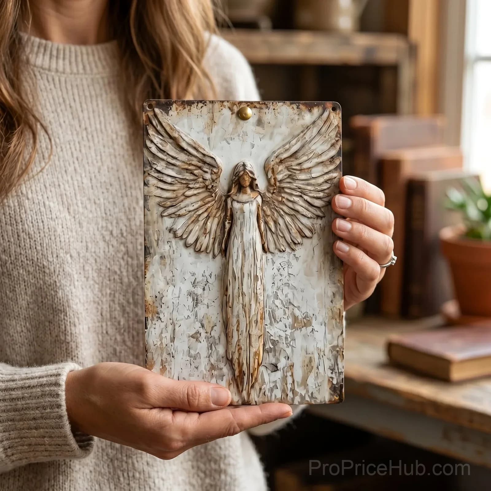 Rustic Guardian Angel Metal Wall Art - Home Decor - View 2