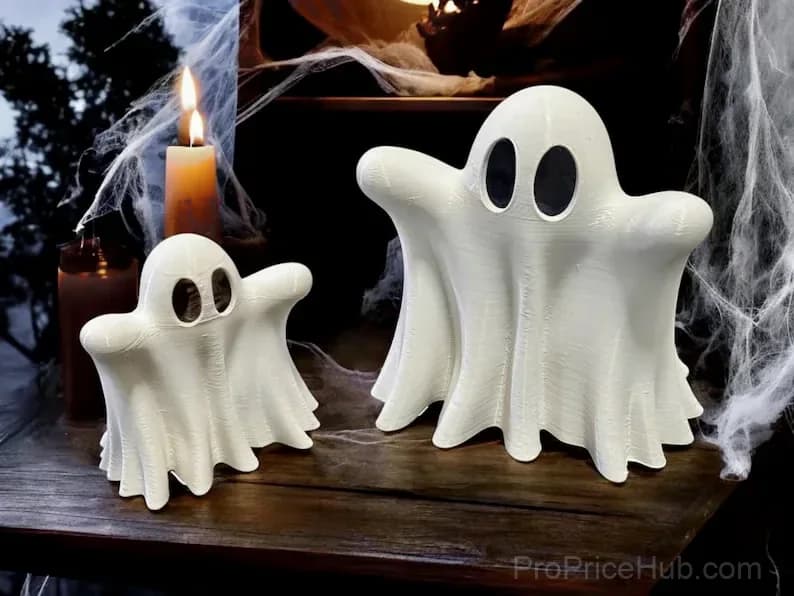 3D Printed Cute Ghost Halloween Tea Light Decorations - View 5