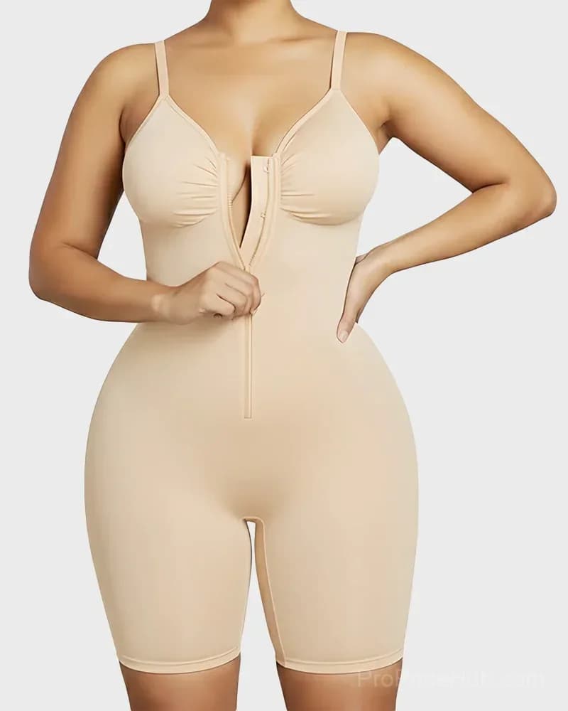 Tummy Control Zip-Up Ultra Stretch Shapewear Bodysuit - Main