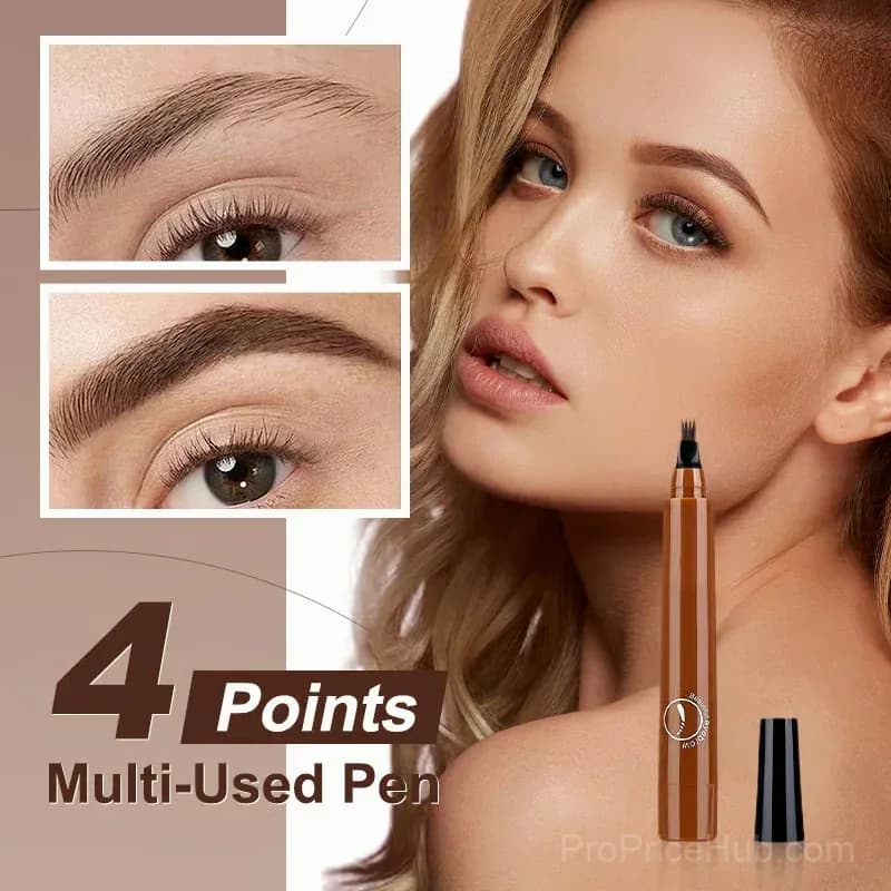 Waterproof 4-Tip Beard and Eyebrow Pen, Light Brown - View 2