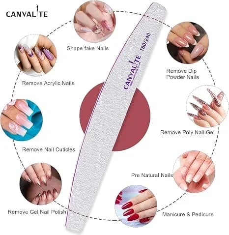 180/240 Grit Nail File - Dual-Sided Sandpaper for Shaping & Nail Art - Alt