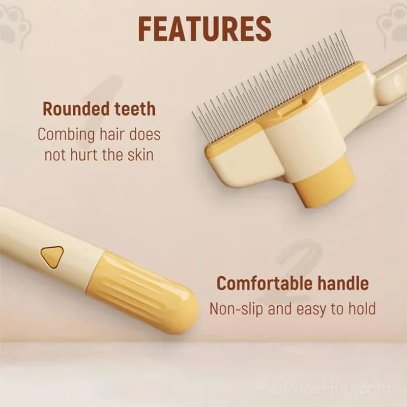 Self-Cleaning Pet Flea Comb Grooming Brush, Green, 1 Pc - View 8