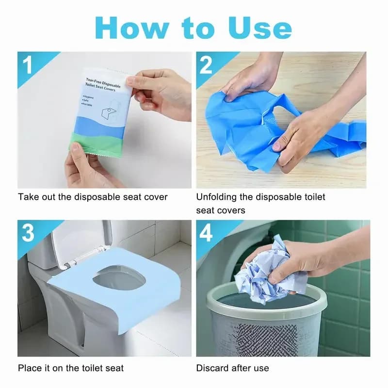 10 Pack Disposable Tear-Free Toilet Seat Covers for Adults & Kids - View 4