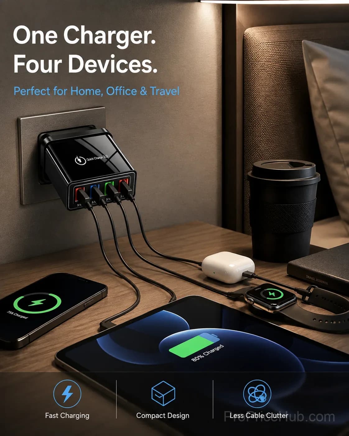The Charger Big Tech Hates⚡4-Port Quick Charge 3.0 + AI Performance Boost - View 4
