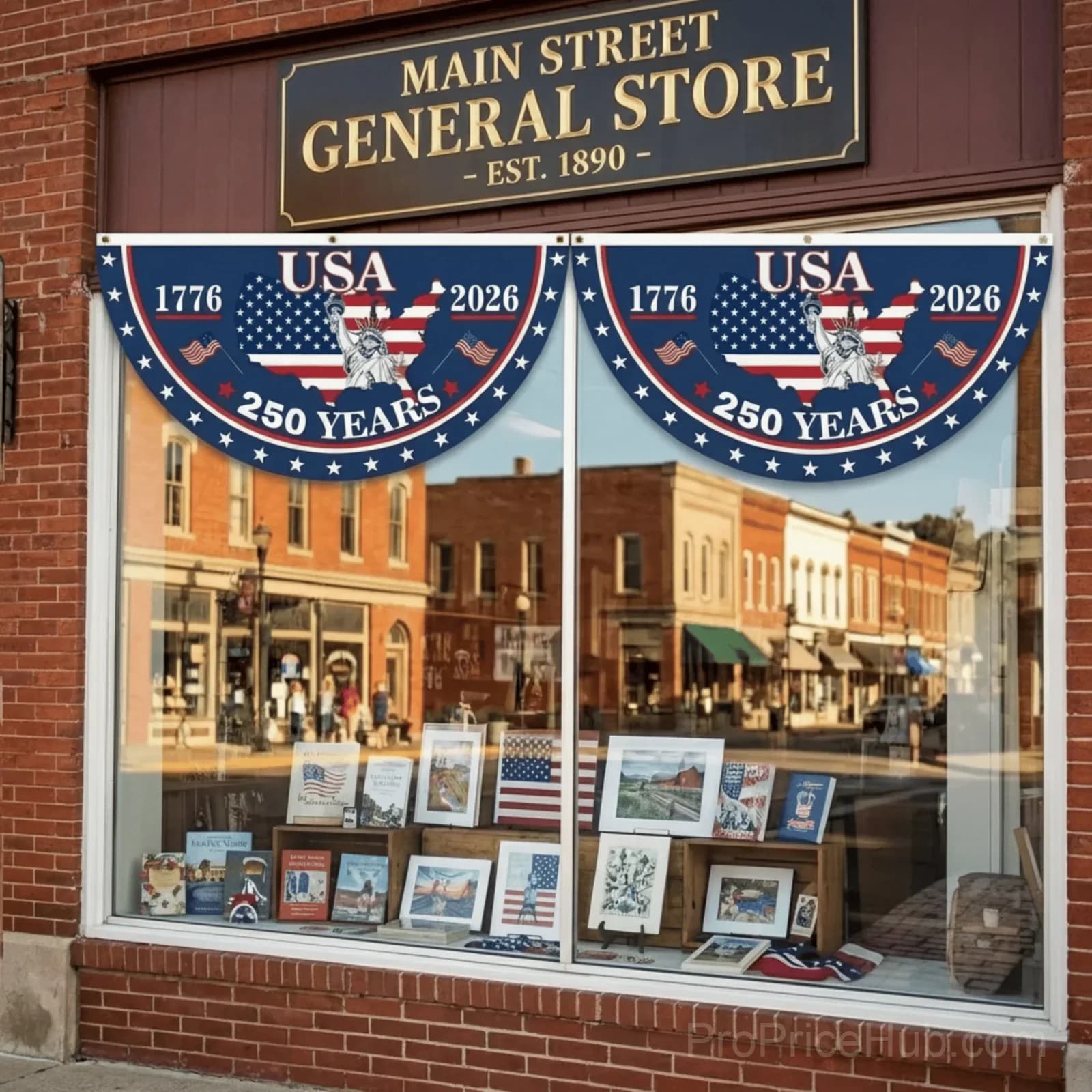 250th Anniversary USA Patriotic Fan Flag Banner - View 6