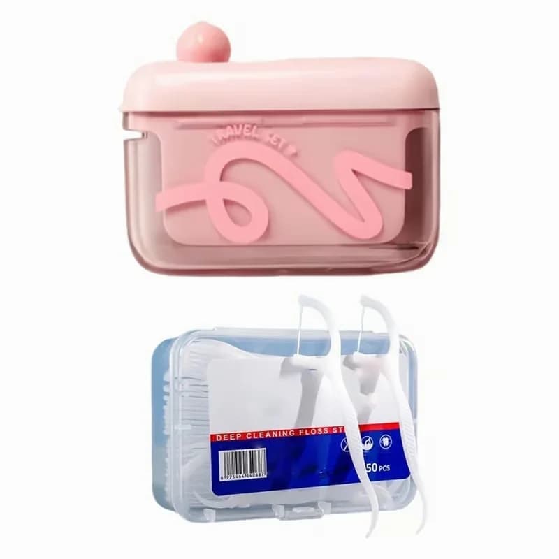 Automatic Pop-Up Dental Floss Dispenser Box, Pink - Main