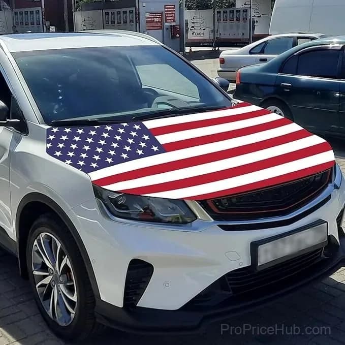 American Car Hood Flag - No Glue No Tools, Install in 1 Minute - Alt