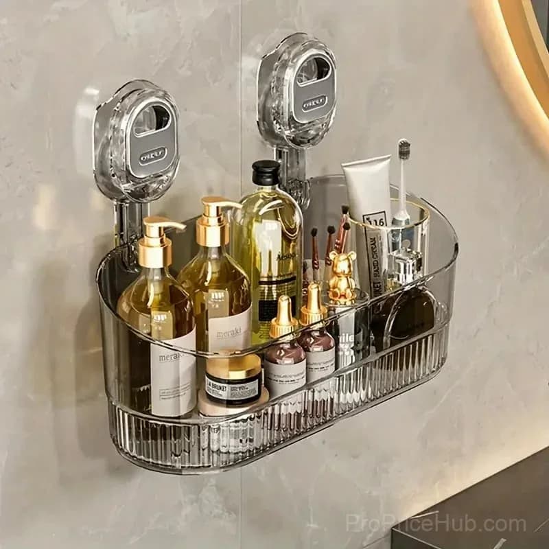 No-Drill Bathroom Suction Storage Box, Large Capacity - Main