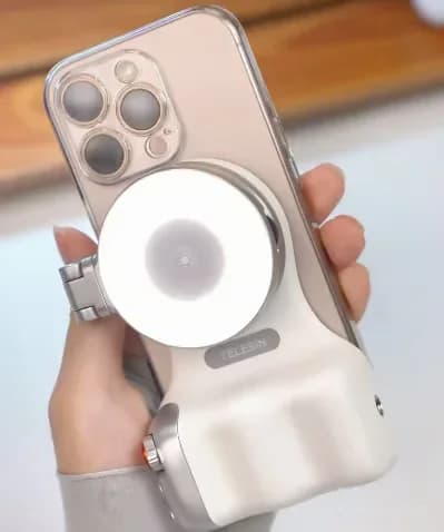 TELESIN Fun Shot Magnetic Phone Camera Grip, White, No Light - Alt