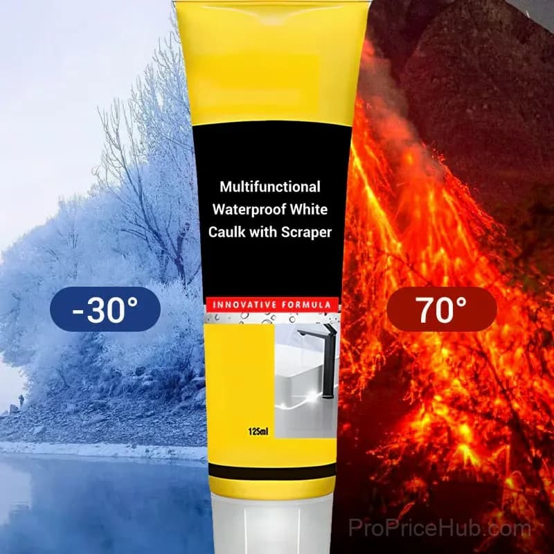 Waterproof White Caulk 150ml with Narrow Nozzle and Scraper - View 6
