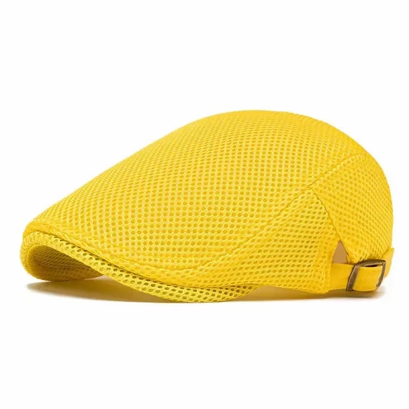 Men's Breathable Mesh Flat Cap – Adjustable Newsboy Ivy Beret Summer Hat - View 14