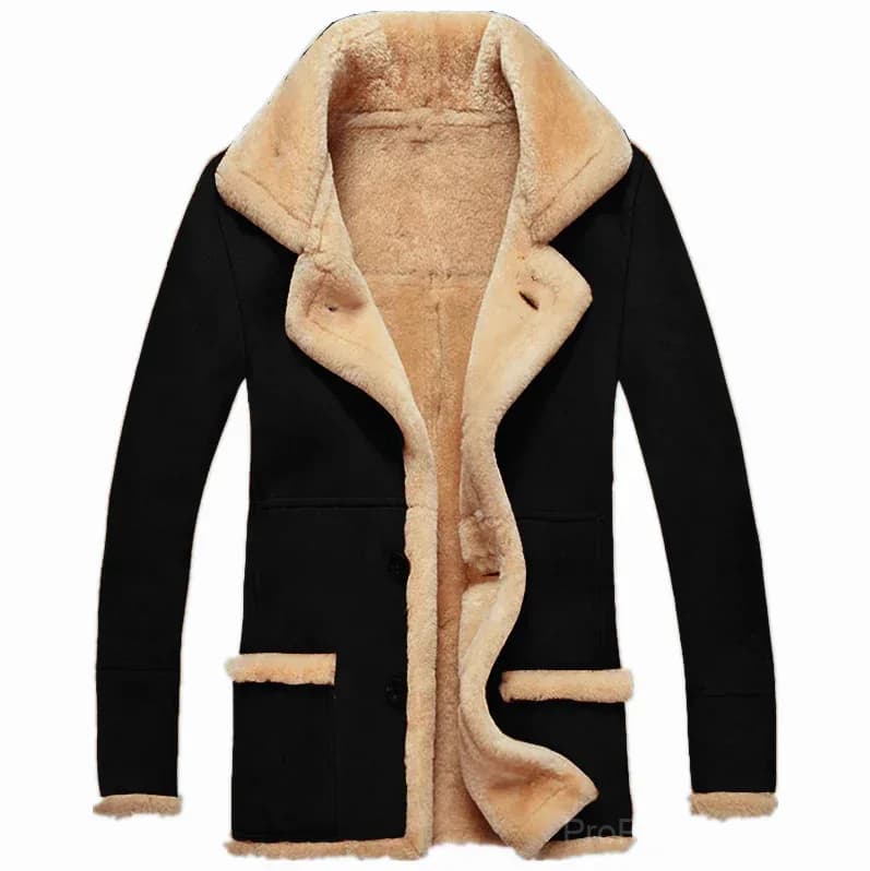Big & Tall Men's Thickened Plush Lapel Jacket - S-5XL - Alt