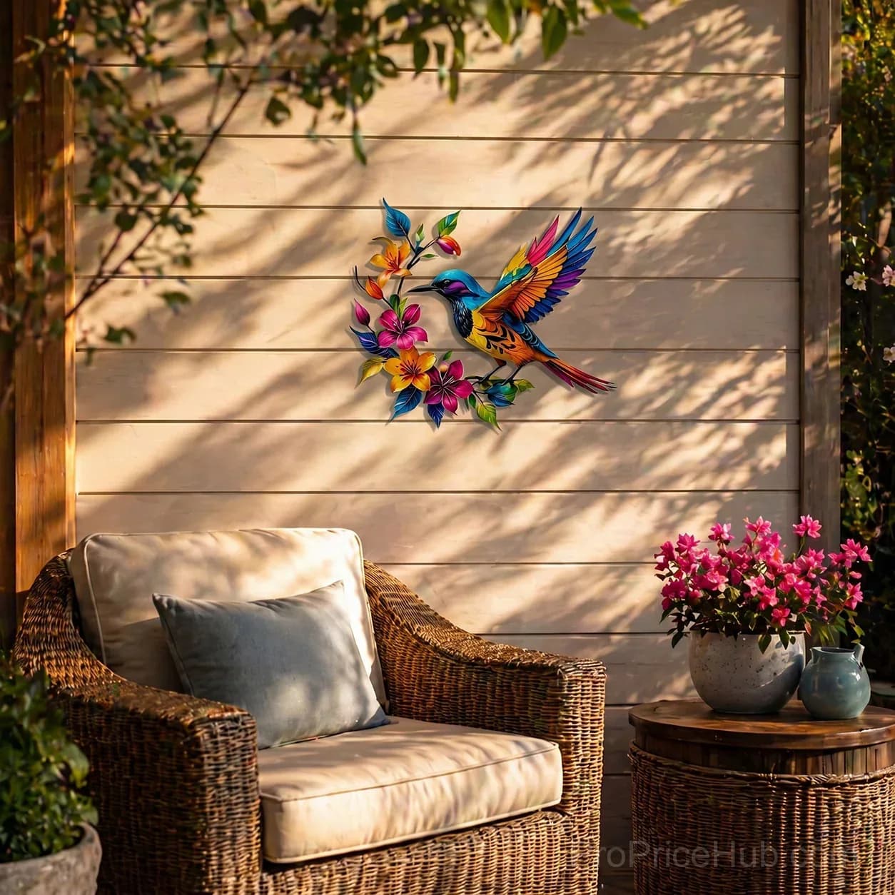 Hummingbird Bloom Metal Wall Art - View 11