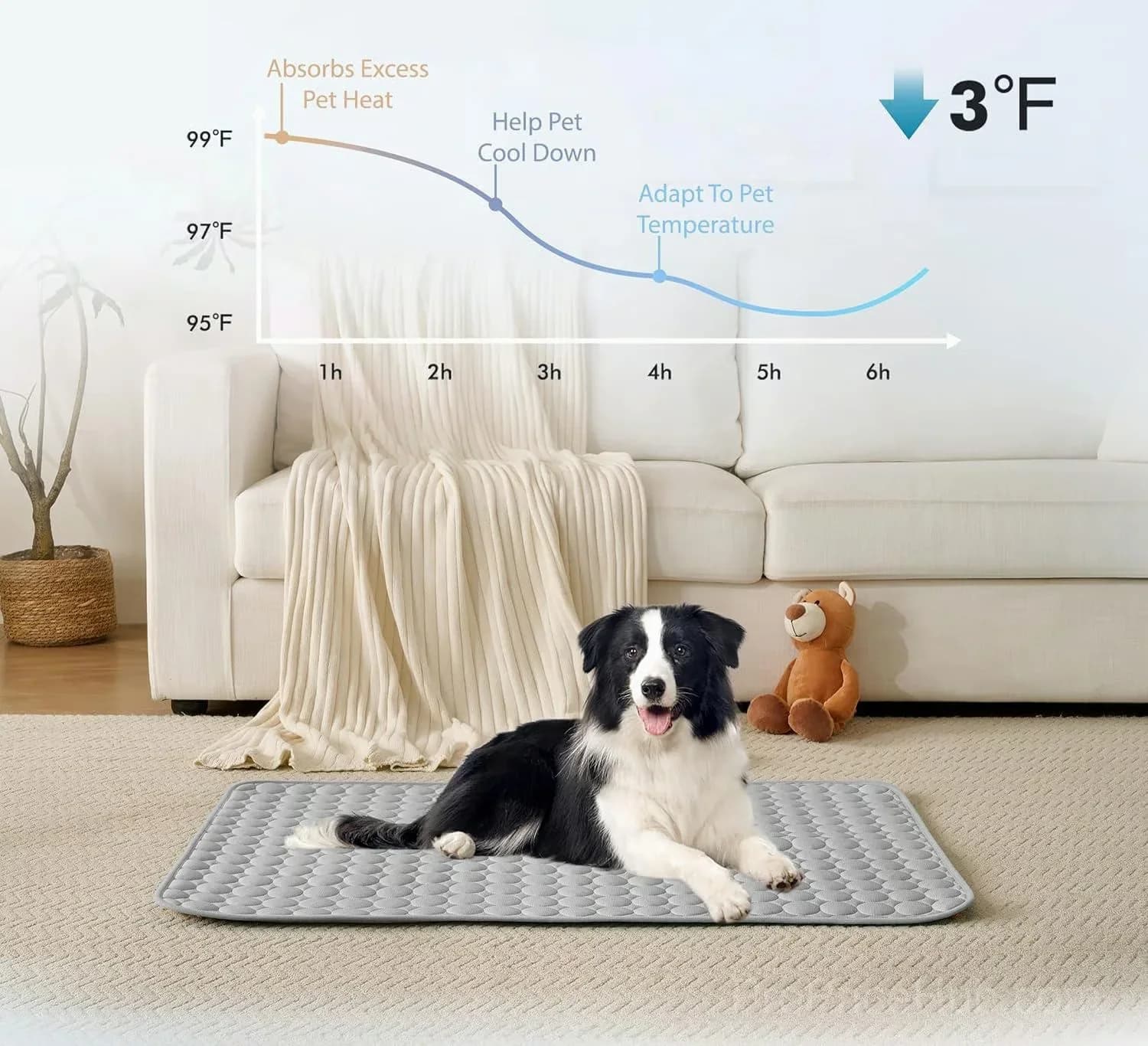 Pet Cooling Mat for Dogs and Cats, Blue XS 40 x 30 cm - View 13