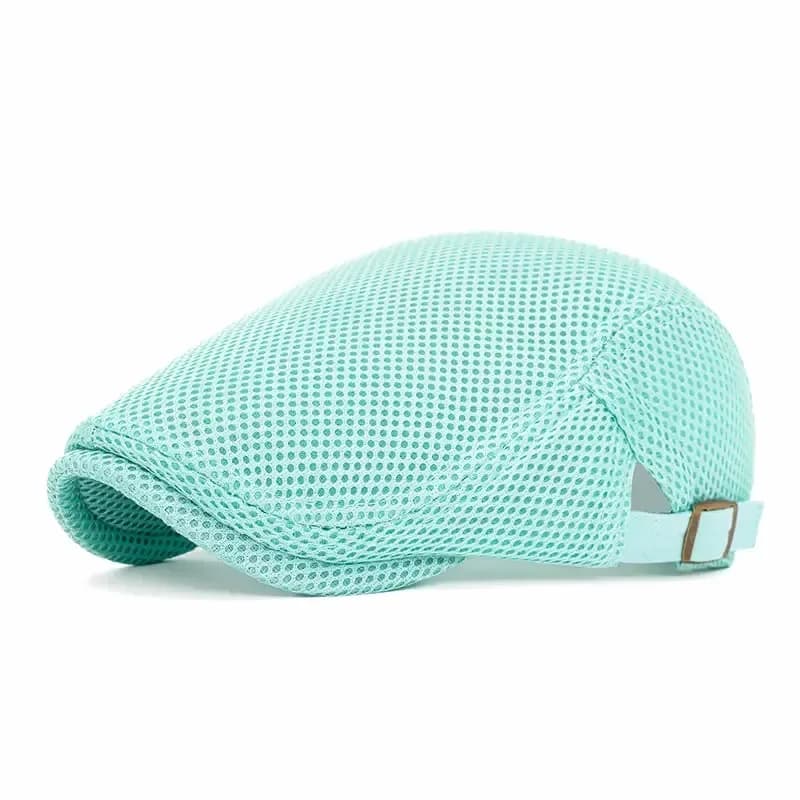 Men's Breathable Mesh Flat Cap – Adjustable Newsboy Ivy Beret Summer Hat - View 15